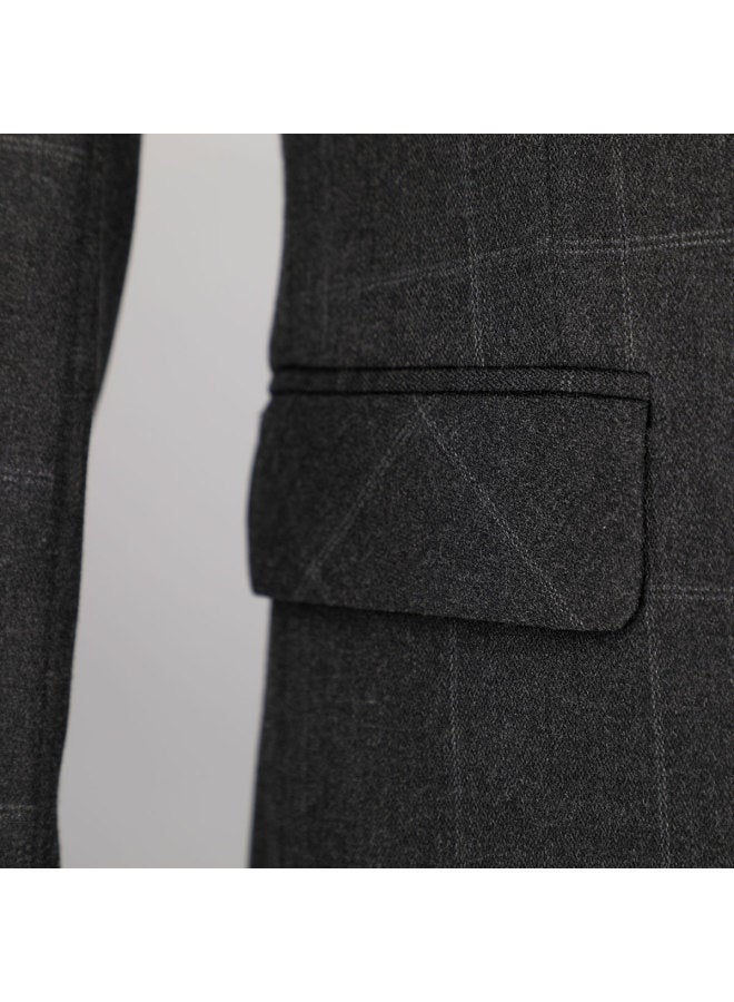 ROMON Exquisite Check】business Commuting Suit Jacket With Draped And Crisp Texture, Minimalist Men's Single-breasted Suit Jacket - Image 3