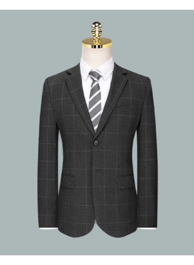 ROMON Exquisite Check】business Commuting Suit Jacket With Draped And Crisp Texture, Minimalist Men's Single-breasted Suit Jacket - Image 1