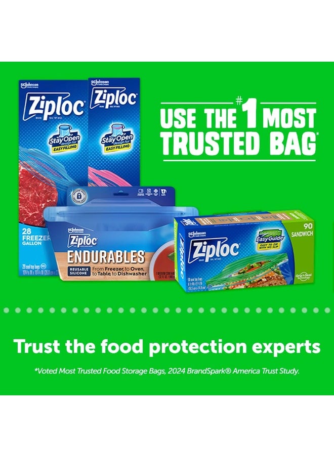 Ziploc Ziploc Sandwich Bags with EasyGuide Texture, Plastic Storage Bags with Grip 'N Seal Technology, 90 Count  - Image 5