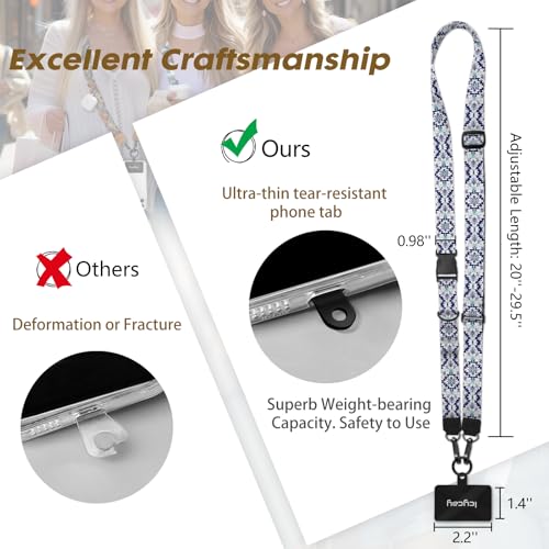 Icycay Phone Lanyard Crossbody, Boho Cell Phone Strap for Around The Neck Adjustable, Anti Theft Cute Lanyard for iPhone Case ID Holder Keys Accessories Travel Essential - Image 5