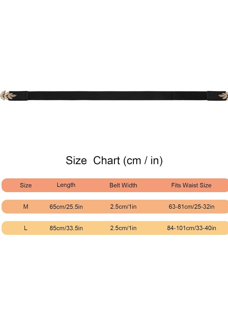 Oasisgalore 2 Pack Women's Retro Stretch Belts with Metal Buckle, Skinny Waist Dress Belts - Image 4