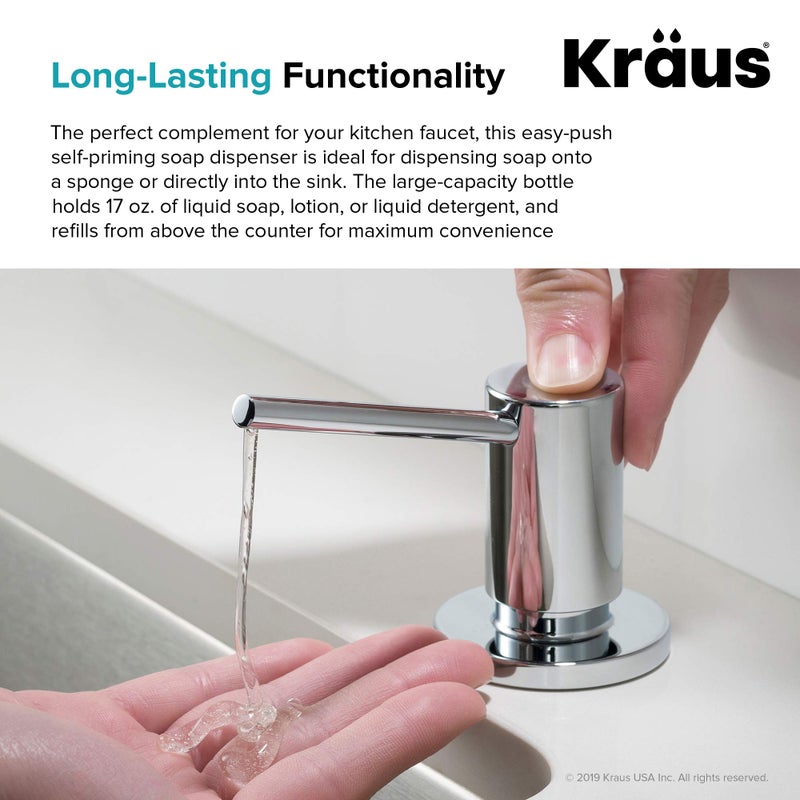 KRAUS Kitchen Soap and Lotion Dispenser in Chrome, KSD-43CH - Image 5