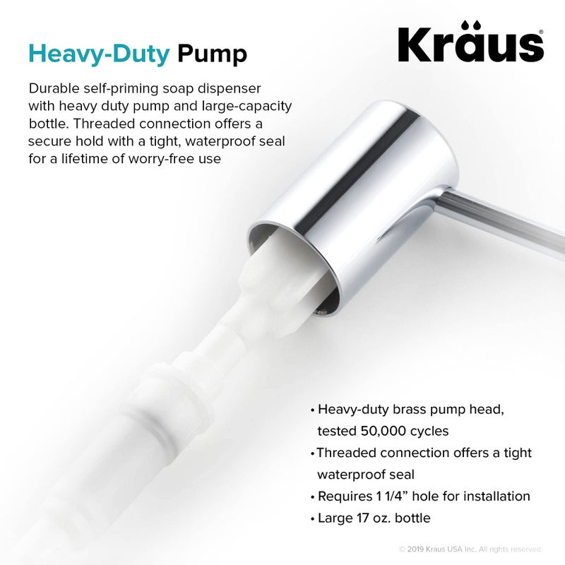 KRAUS Kitchen Soap and Lotion Dispenser in Chrome, KSD-43CH - Image 3