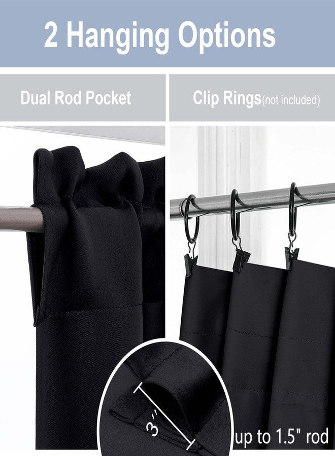 Chyhomenyc Black Valance for Window, Blackout Small Kitchen Curtain for Bedroom/Living Room, Rod Pocket Privacy Short Window Treatment Valance RV Bunk Panels, 60" Wx14 L - Image 4