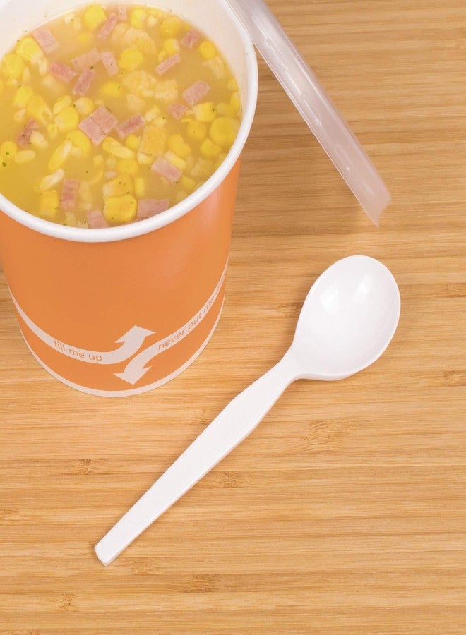Karat U2052W PS Medium-Heavy Soup Spoons - White (Case of 1000) - Image 2
