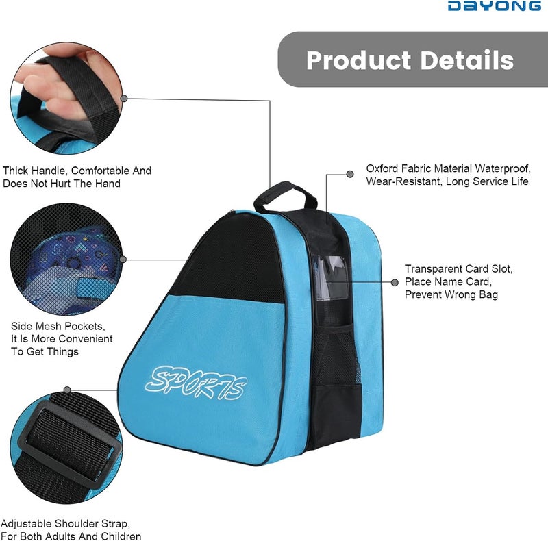 DAYONG Roller Skate Bags, Oxford Cloth Ice Inline Skates Bag with Adjustable Shoulder Strap for Kids and Adult, Large Capacity Skate Bag for Skates Shoes, Helmet Other Skate Accessories. - Image 3