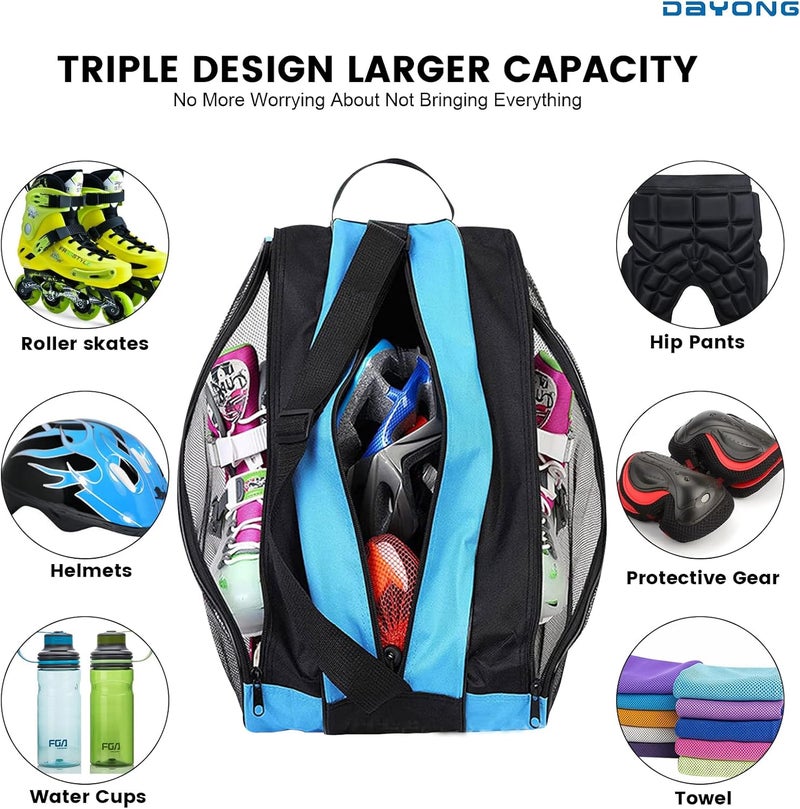 DAYONG Roller Skate Bags, Oxford Cloth Ice Inline Skates Bag with Adjustable Shoulder Strap for Kids and Adult, Large Capacity Skate Bag for Skates Shoes, Helmet Other Skate Accessories. - Image 5