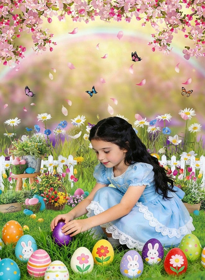 BUTEN Easter Backdrop Spring Garden Green Lawn Natural Scenery Photography Backdrop for Kids Adult Easter Theme Party Decorations Banner (5X7FT(59 x 82 inch)) - Image 2