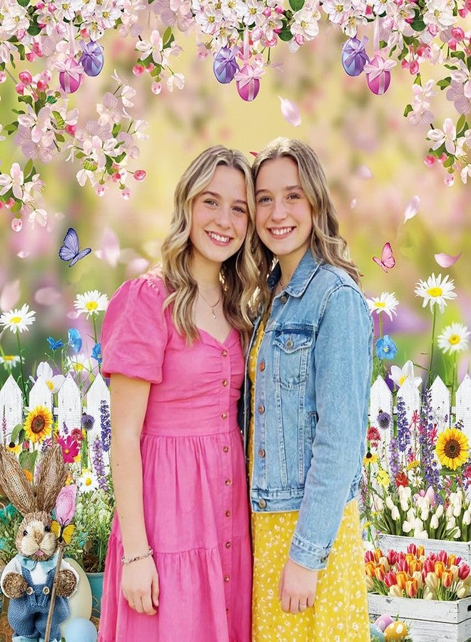 BUTEN Easter Backdrop Spring Garden Green Lawn Natural Scenery Photography Backdrop for Kids Adult Easter Theme Party Decorations Banner (5X7FT(59 x 82 inch)) - Image 4
