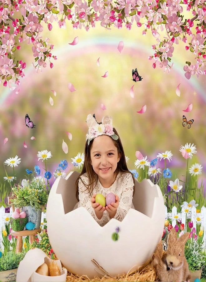 BUTEN Easter Backdrop Spring Garden Green Lawn Natural Scenery Photography Backdrop for Kids Adult Easter Theme Party Decorations Banner (5X7FT(59 x 82 inch)) - Image 3