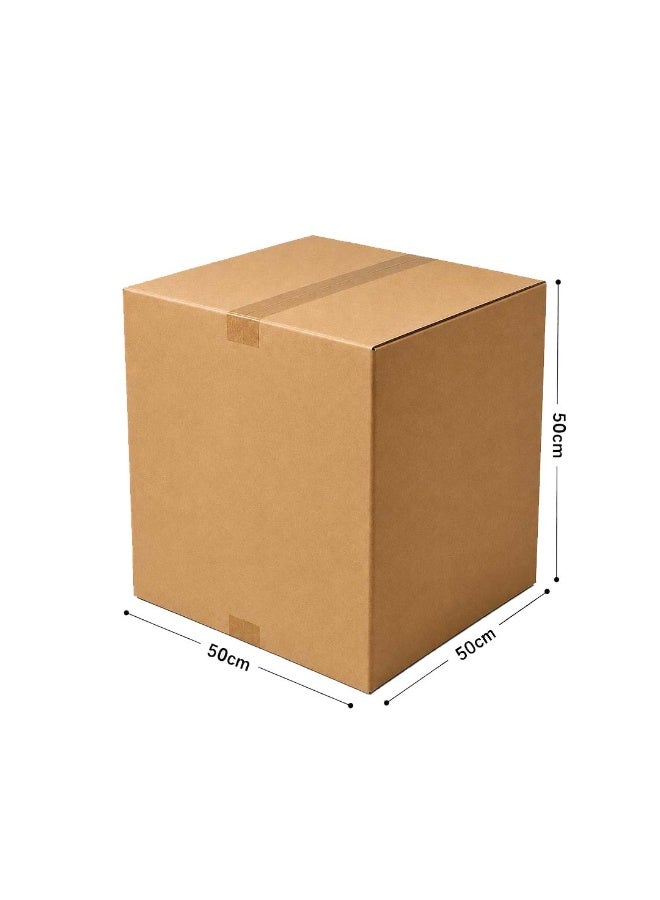Heavy Duty 5-Layer Corrugated Shipping Box 50x50x50 cm, Durable & Crush Resistant Moving Cardboard Cartons, 35KG High Load Capacity (Packaging Box) - Image 1