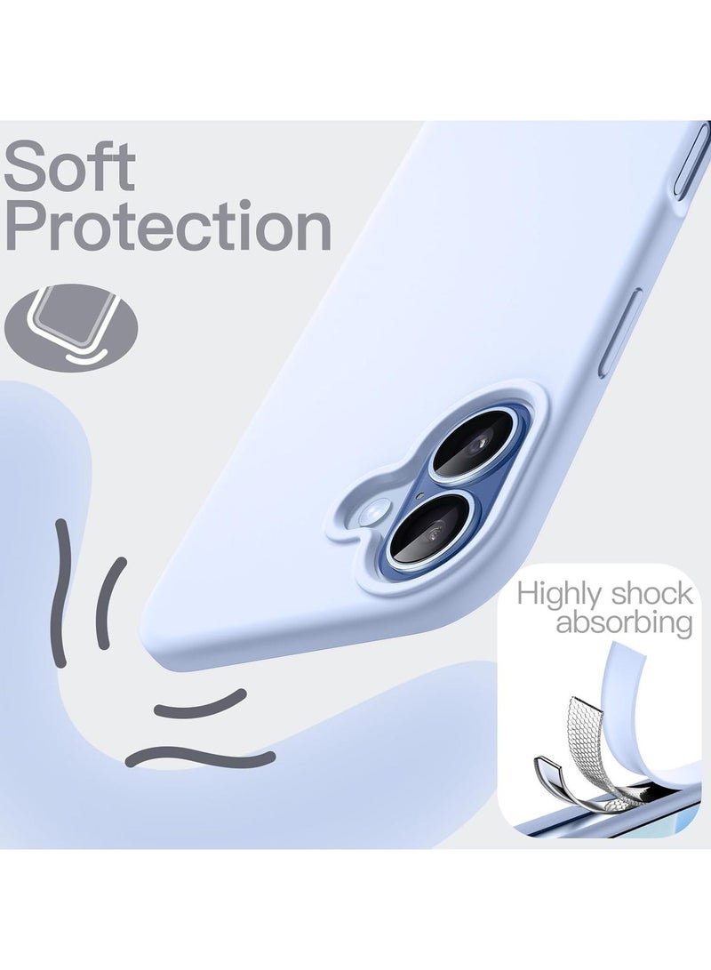 أكاليكس جراب سيليكون متوافق مع iPhone 17، جراب هاتف سيليكون رفيع مزود بثلاث طبقات من المطاط الناعم المقاوم للصدمات مع بطانة من مادة TPU | أزرق سماوي - Image 4
