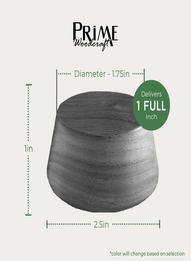 Prime Woodcraft Walnut Wood Furniture Risers - 1 Inch Height, 4 Risers, Black - Extra Height for Cleaning & Convenience - Bed Risers, Desk Riser, Table Risers, Furniture Legs, Sofa Risers - Image 2