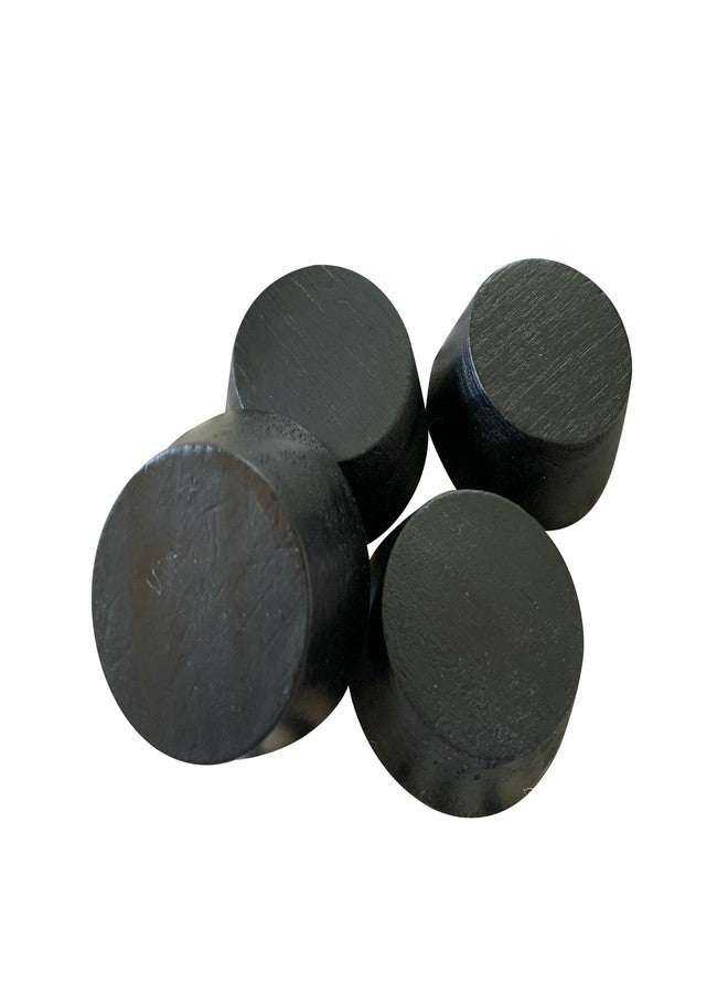 Prime Woodcraft Walnut Wood Furniture Risers - 1 Inch Height, 4 Risers, Black - Extra Height for Cleaning & Convenience - Bed Risers, Desk Riser, Table Risers, Furniture Legs, Sofa Risers - Image 1