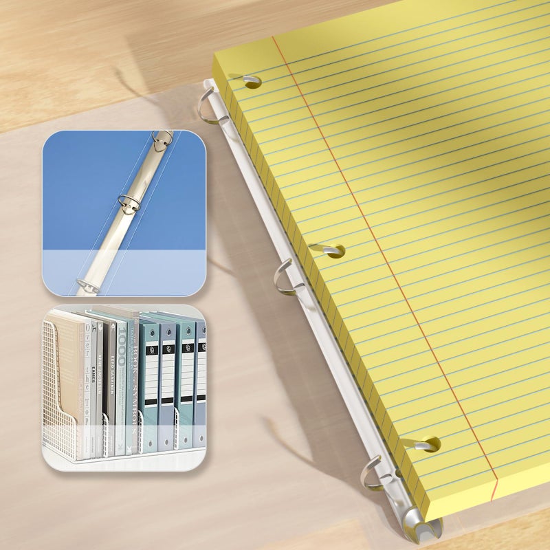 AILZFEI Yellow Loose Leaf Paper 100 Sheets Colored Filler Paper 8 * 10.5 College Ruled Paper 3-Hole Punched Paper for 3-Ring Binders Notebook Lined 8" x 10.5" - Image 5