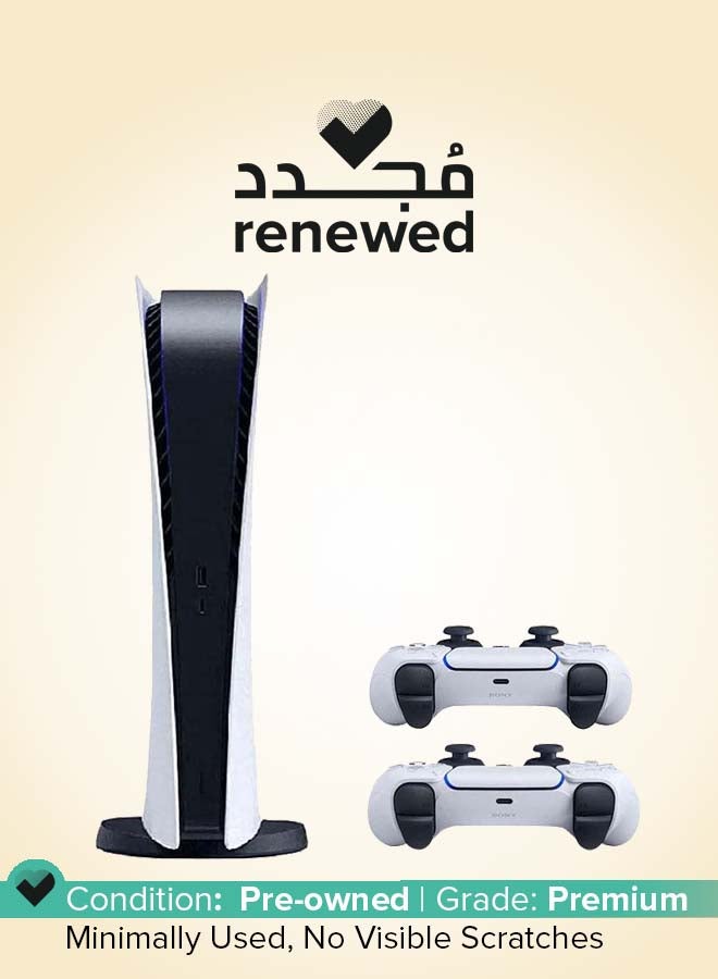 سوني مجدد - جهاز بلاي ستيشن 5 إصدار رقمي مع وحدة تحكم بيضاء إضافية - Image 1