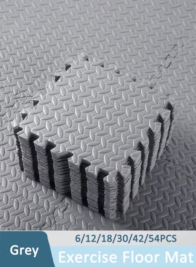 اسم المحتوى ناريلا 6/12/18/30/42/54/54 قطعة بلاط أرضيات من الإسفنج الرغوي لممارسة التمارين الرياضية EVA المتشابك لحماية سطح الأرض الواقي لصالة الألعاب الرياضية المنزلية، سجاد تمرين اللعب، سجاد تمرين التمرين السفلي (رم - Image 1