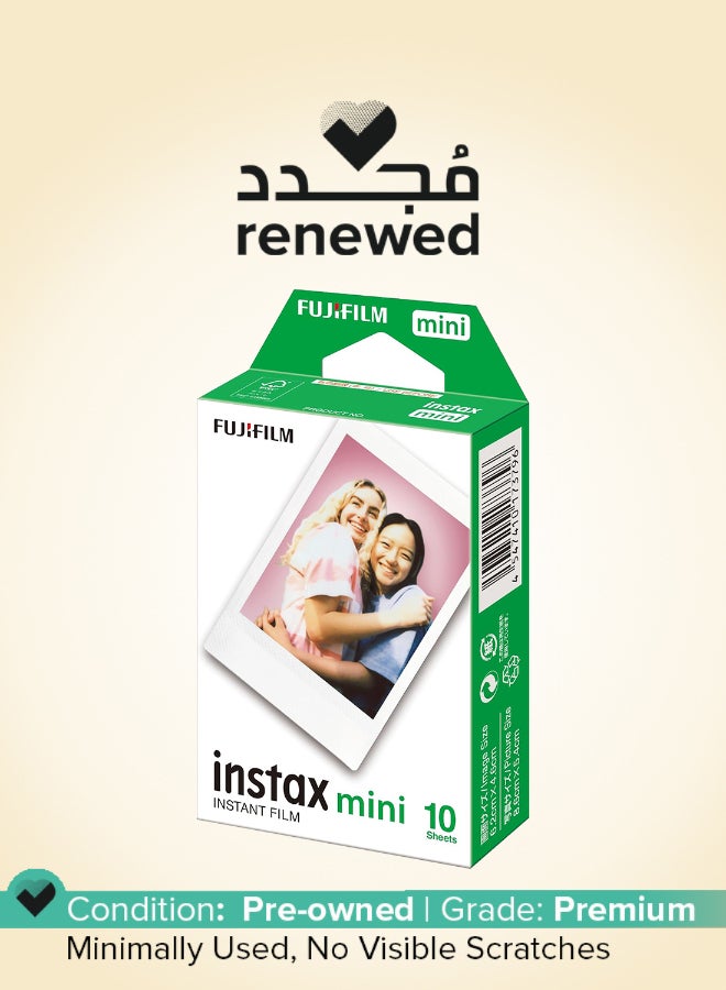 فوجي فيلم Renewed - Instax Mini Single Pack of 10 Sheets Instant Film Pack for Fuji Cameras BLACK - Image 1
