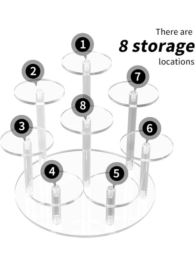 Arabest Acrylic Display Stand, 8-Tier Transparent Riser Shelf, Multi-Level Perfume Rack, Jewellery & Collectibles Display Stand - Image 2