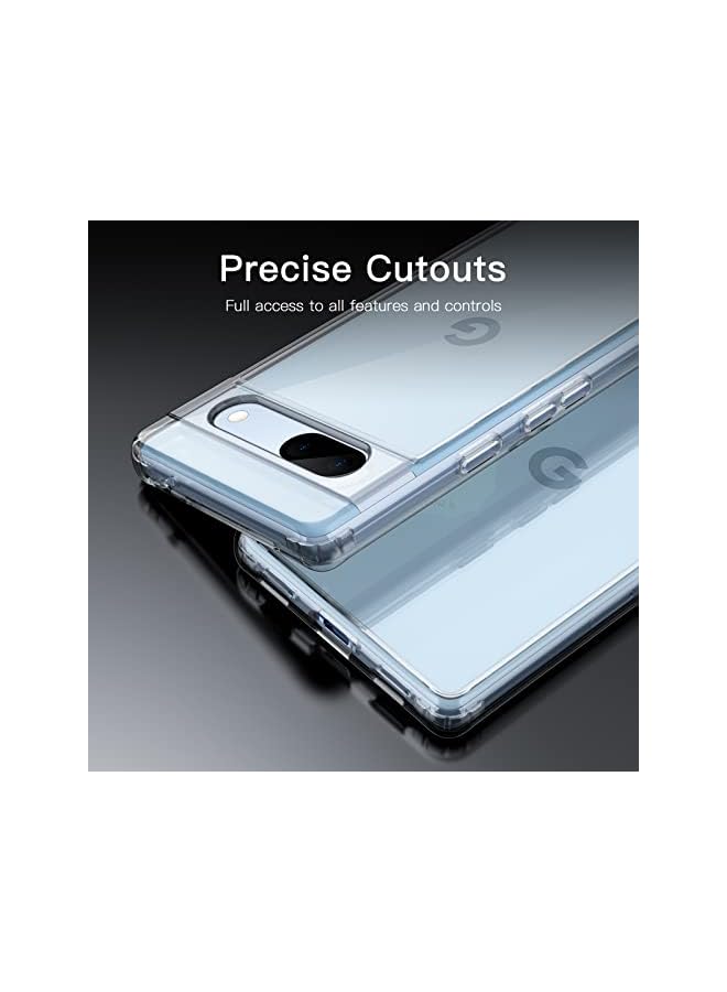 Jetech Case For Google Pixel 7A 6.1-Inch 2023, Non-Yellowing Shockproof Bumper Protective Phone Cover, Anti-Scratch Hard Pc Back (Clear) - Image 4