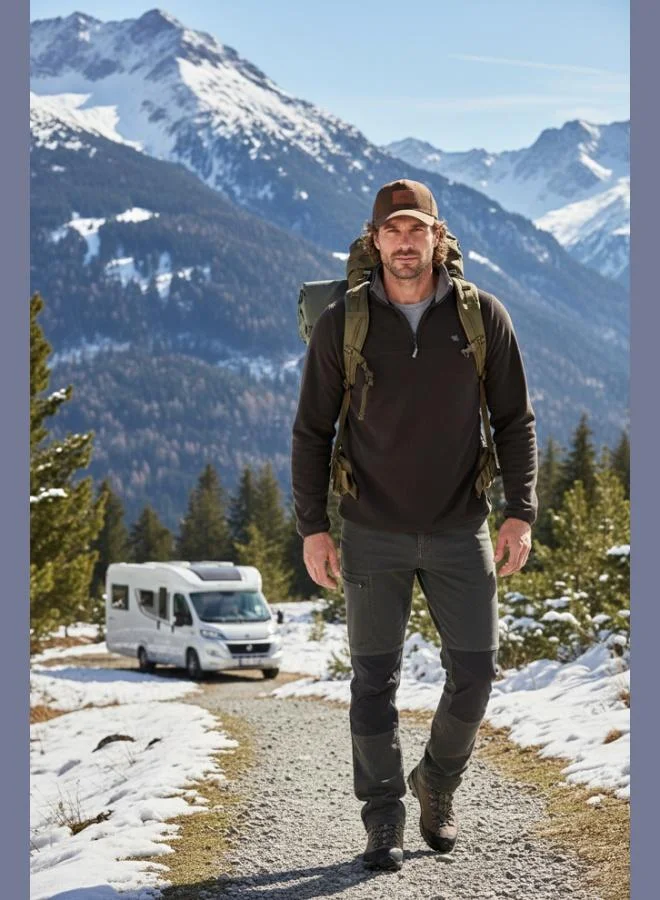 Buratti  Buratti Slim Fit Anti-Pilling Non-Flapping Batwing Collar Cold-Resistant Brushed Fleece Men's POLAR 5906001 for Men | Best Price UAE