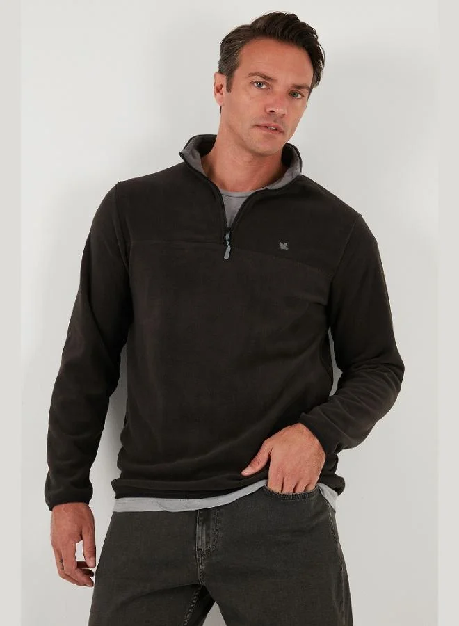 Buratti  Buratti Slim Fit Anti-Pilling Non-Flapping Batwing Collar Cold-Resistant Brushed Fleece Men's POLAR 5906001 for Men | Best Price UAE