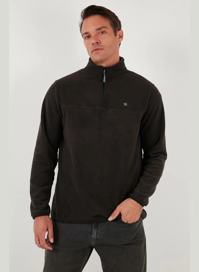 Buratti  Buratti Slim Fit Anti-Pilling Non-Flapping Batwing Collar Cold-Resistant Brushed Fleece Men's POLAR 5906001 for Men | Best Price UAE