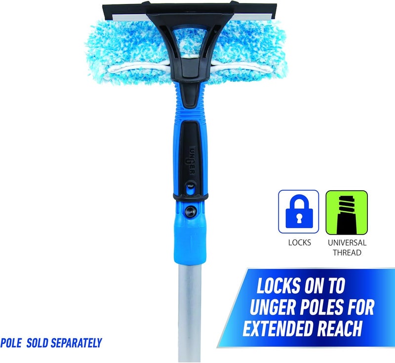Unger Professional 2-in-1 Squeegee & Scrubber - 6” Window Cleaning Tool – Cleaning Supplies, Squeegee for Window Cleaning, Commercial & Residential Use, Reusable Microfiber Sleeve - Image 5