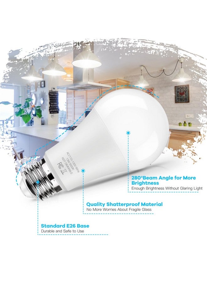 Brightever LED Light Bulbs 100W Equivalent 1500 Lumens, A19 13W 5000K Daylight White Non-Dimmable, Super Bright No Flicker Standard E26 Edison Screw Bulbs for Home, Bedroom, Office Lamp, 12-Pack - Image 5
