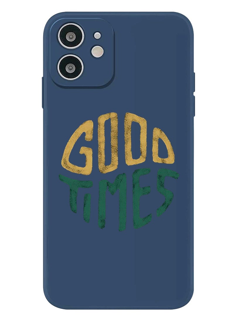 Theodor Protective Slim Fit Case Liquid Silicone Cover with Full Body Protection Anti-Scratch Shockproof Case For iPhone 12 Blue  - Good times copy  - Image 1