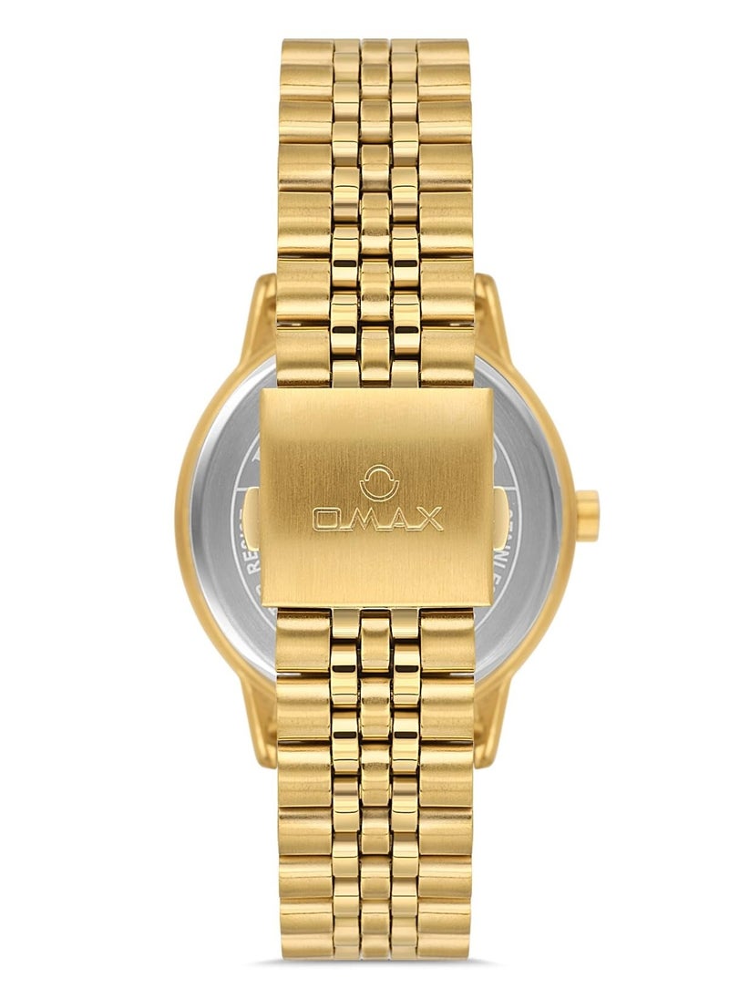 OMAX - Omax Men's Full Gold Luxury Wrist Watch, Watches for Men, Stainless Watches, Steel Band, Date Round Dial, Waterproof Watch, 1 Year Warranty - Image 1