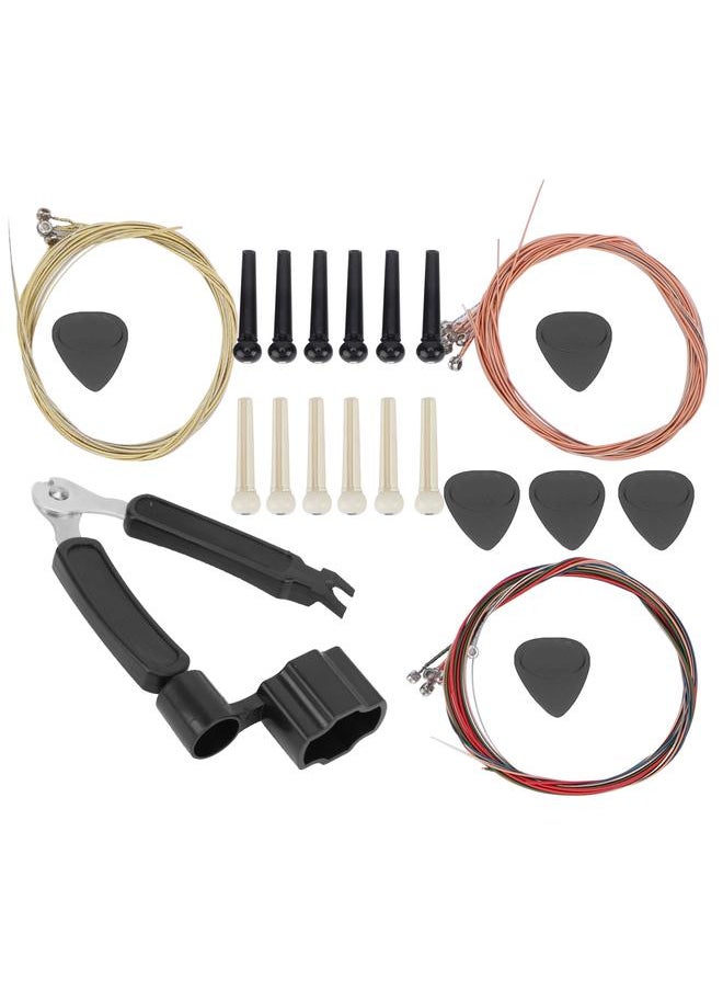 Thoraya - Guitar Accessory Kit String Pick Bridge Pin 3 in 1 Tool Replacement Set for Banjo ViolinM02283 - Image 1