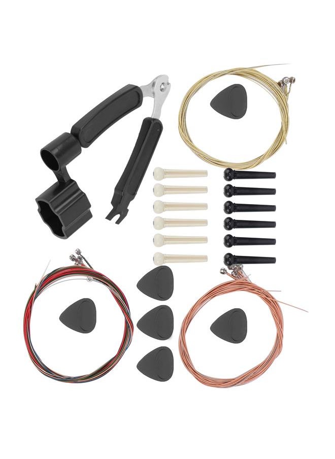 Thoraya - Guitar Accessory Kit String Pick Bridge Pin 3 in 1 Tool Replacement Set for Banjo ViolinM02283 - Image 1