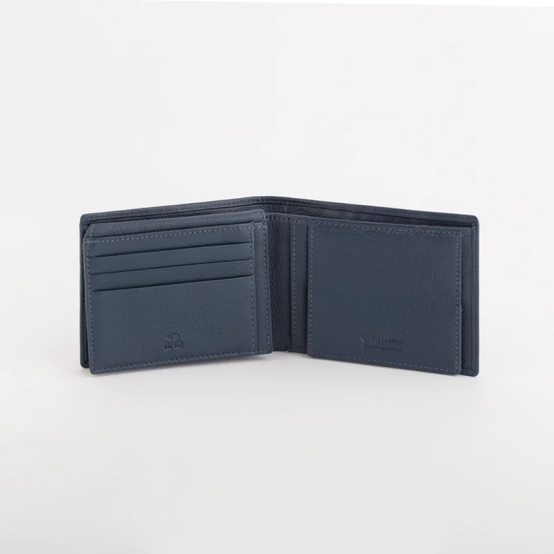 CARPISA Leather Wallet Mark Navy Blue