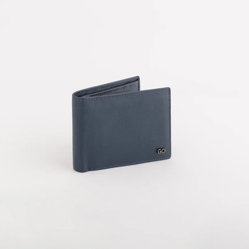 CARPISA Leather Wallet Mark Navy Blue