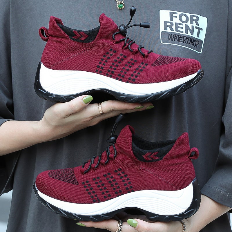 High-Elastic Flying Woven Shoes Lightweight Breathable Casual Design - Soft Comfy Fine Material Footwear for Women - Image 3
