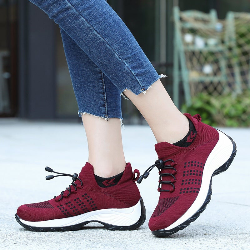 High-Elastic Flying Woven Shoes Lightweight Breathable Casual Design - Soft Comfy Fine Material Footwear for Women - Image 4