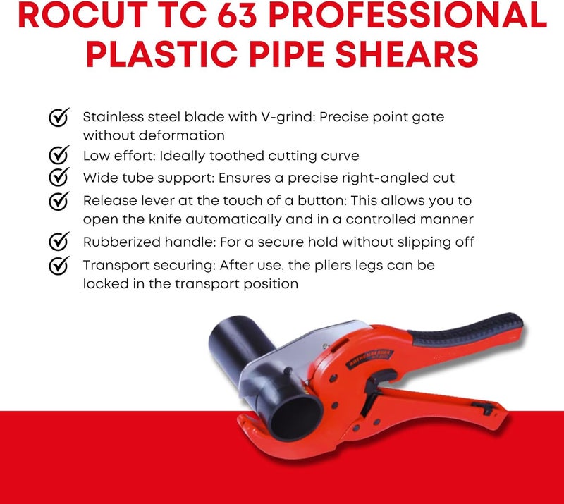 Rothenberger قاطع الأنابيب البلاستيكية روثينبرغر ROCUT63 - Image 2