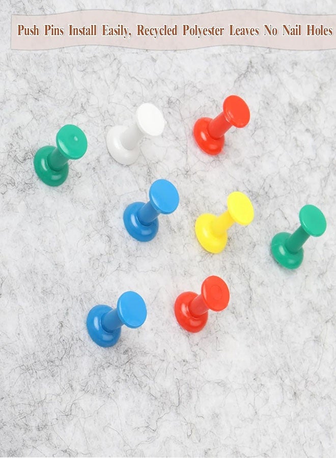 Large Cork Board 35.4"x23.6", 6-Pack Self-Adhesive Felt Wall Tiles with Colored Pushpins, Bulletin Board with Removable Self-Adhesive Strips, Pin Board Cork Boards for Walls Office Home - Image 5