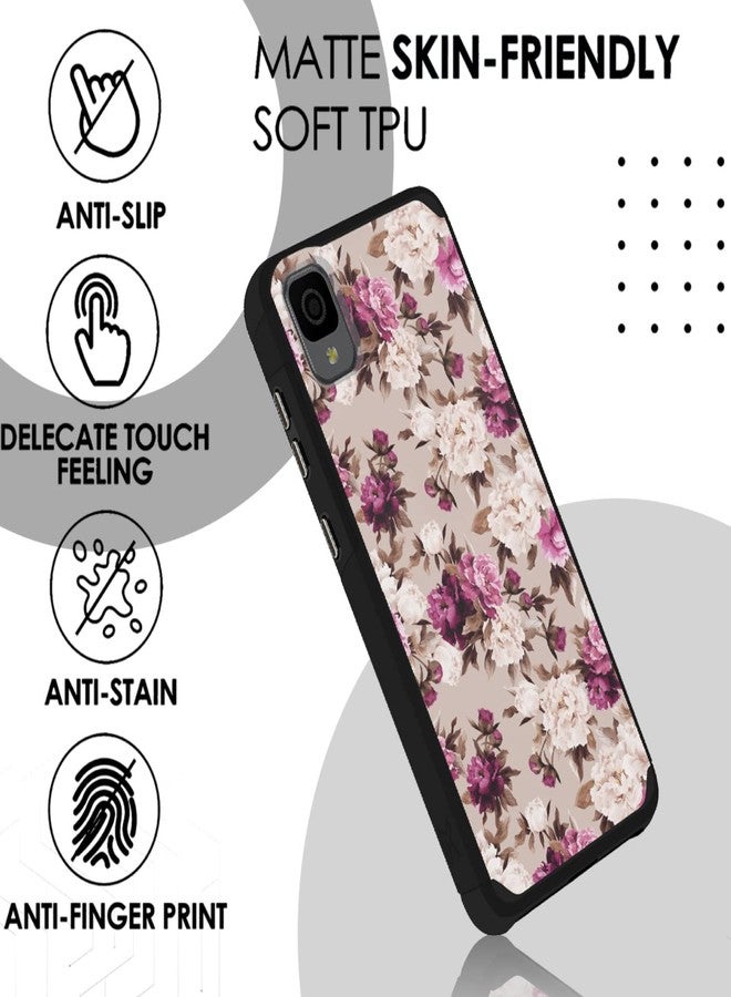 TJ's TJS for Alcatel TCL 30 Z T602DL Case, TCL 30 LE Case, with Tempered Glass Screen Protector, Dual Layer Hybrid Shockproof Drop Protection Impact Phone Case for TCL 30Z / TCL 30LE (Bouquet) - Image 4