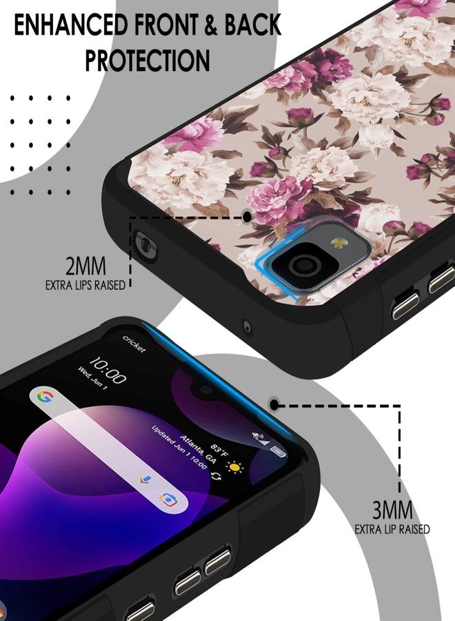 TJ's TJS for Alcatel TCL 30 Z T602DL Case, TCL 30 LE Case, with Tempered Glass Screen Protector, Dual Layer Hybrid Shockproof Drop Protection Impact Phone Case for TCL 30Z / TCL 30LE (Bouquet) - Image 5