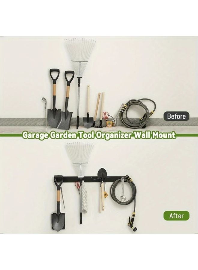 منظم الأدوات المثبت على الحائط Black 2 Hole حامل تخزين متين للجراج والحديقة - Image 4
