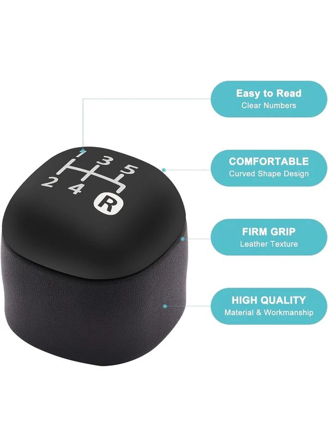 Car Shift Knob Gear Head 5 Speed Shift Lever For Fiat Panda 2012 Model ABS Material Black Car Interior Accessories Gear Shift Dust Cover - Image 4