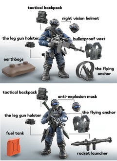 GROIC 8 PCS City Police Action Mini-Figures with Multiple Accessories,Building Kit for Kids STEM Building Toys Building Blocks Toys  - Image 3