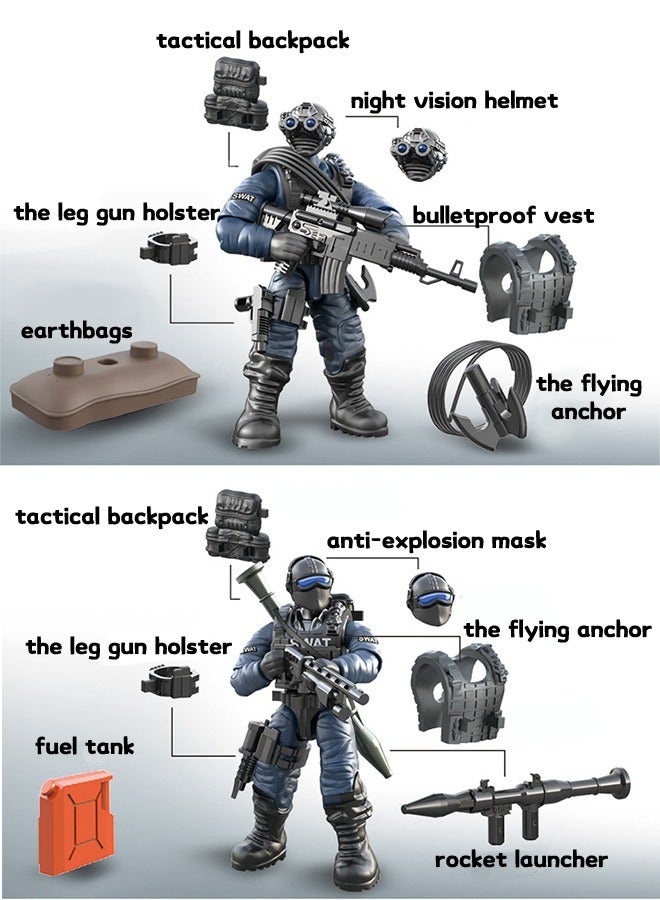GROIC 8 PCS City Police Action Mini-Figures with Multiple Accessories,Building Kit for Kids STEM Building Toys Building Blocks Toys - Image 3