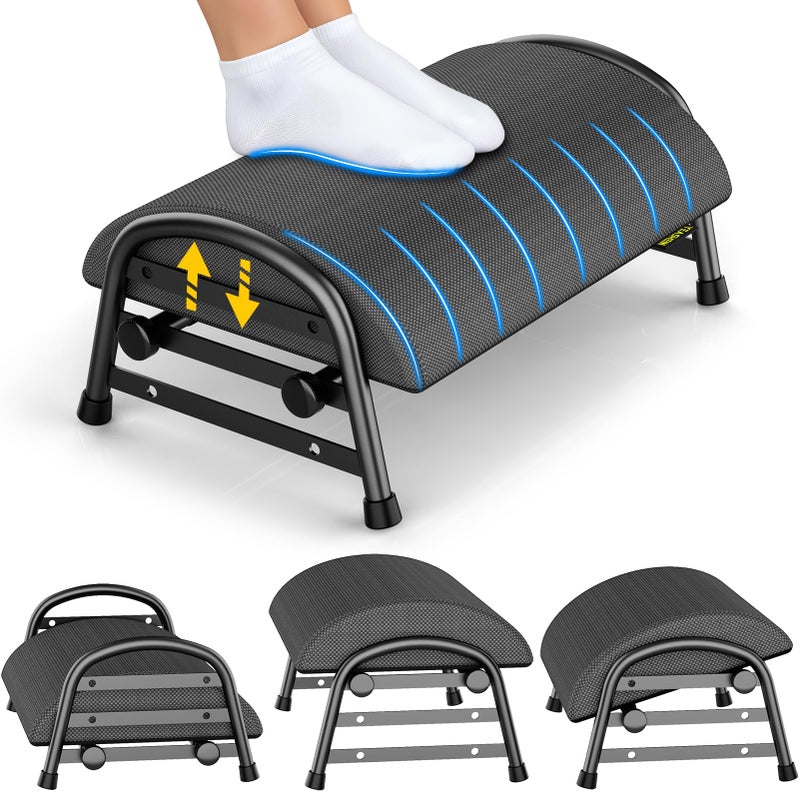 YEASHEIN Adjustable Foot Rest for Under Desk at Work, Ergonomic Under Desk Footrest with 6 Positions, Foot Stools for Under Office Desk Chair, Leg Rest for Home, Car, Computer, Gaming Accessories - Image 1