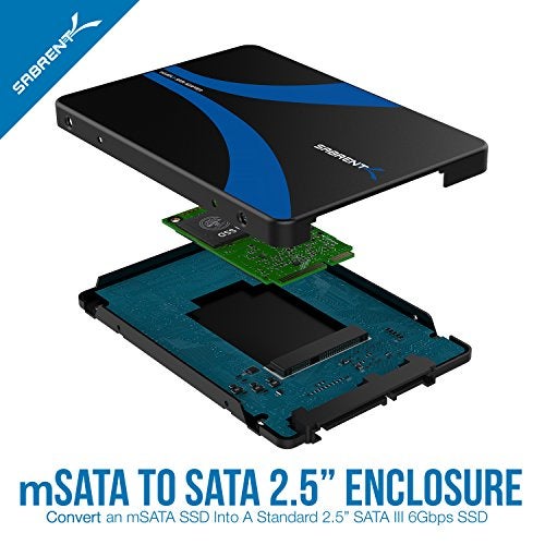 Sabrent mSATA to 2.5-Inch SATA III Aluminum Enclosure Adapter (EC-MSSA) - Image 2