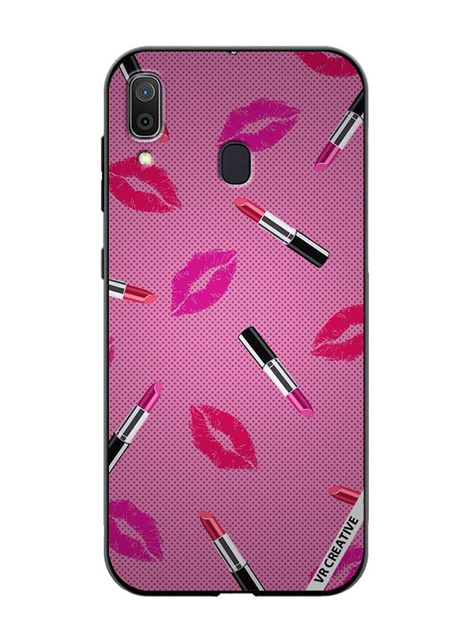 VR CREATIVE Protective Case Cover For Samsung Galaxy A30 Lipstick Tags Design Multicolour - Image 1