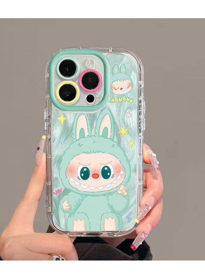 عام غطاء أكريليك كامل التغطية على طراز لابوبو المليء بالمرح لآيفون 16 بلس - تصميم مرح للنساء. - Image 1