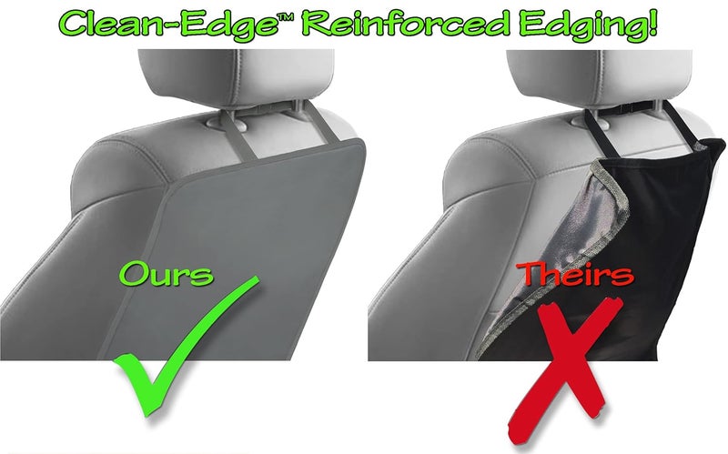 Tike Smart Luxury CleanEdge Kick Mat wMesh Pocket  Seat Back Protector and Seat Cover with Invisible Strap and Stiff Edging  GrayGrey 1 Mat - Image 2